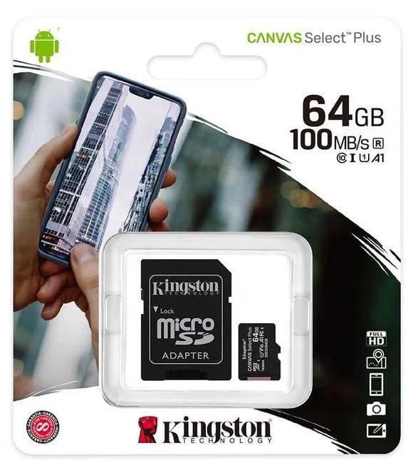 Memoria micro 64GB Kingston 100mbps