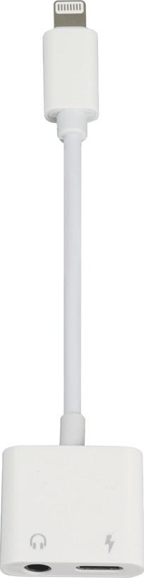 Adaptador Lightning a Jack 3.5 con puerto de carga tipo IPhone