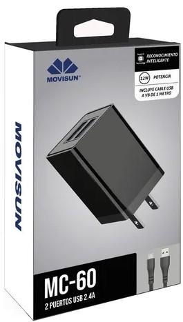 Cargador Movisun V8 MC-60 2 Puertos USB 2.4 A