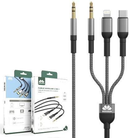 Cable Auxiliar 3 en 1 Movisun ZCA-3