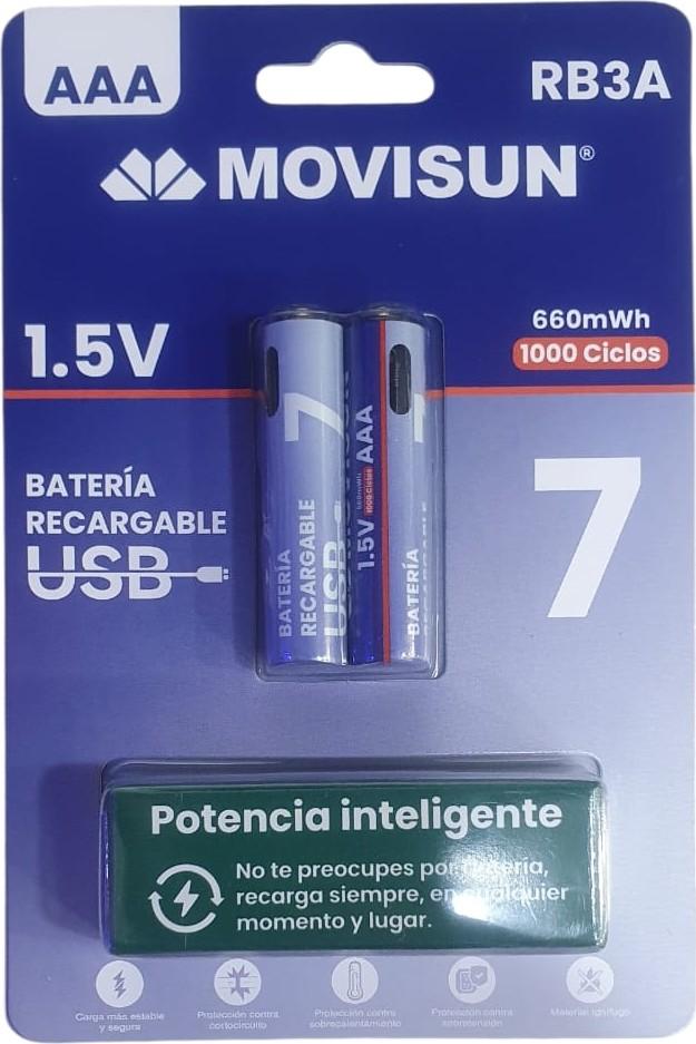 Pilas AAA recargables Movisun RB3A