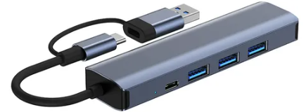 Tarjeta de Red 1000 USB -USBC + HUB 3 puertos USB