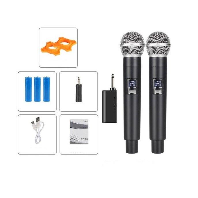 Kit 2 Micrófonos Inalámbricos SEISA GE5-2 2.4G Recargables con Receptor