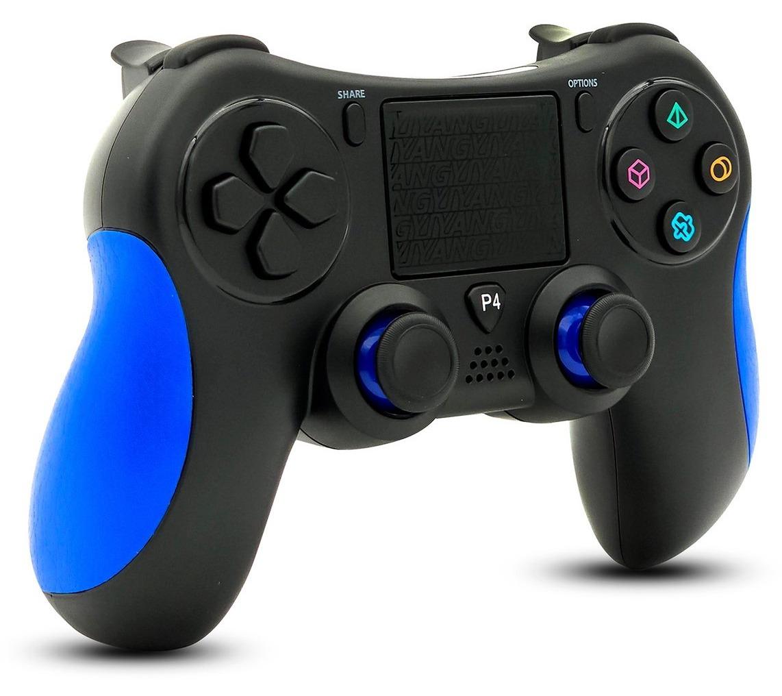 Control Inalámbrico Bluetooth SJ-4006B para PS4 Negro y Azul — foto 1 de 2