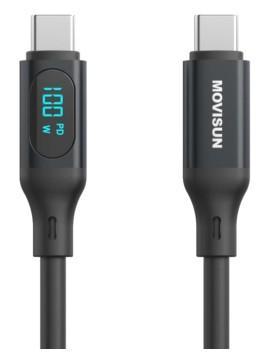 Cable usb c a usb c 100W Movisun con pantalla. Z-89CC
