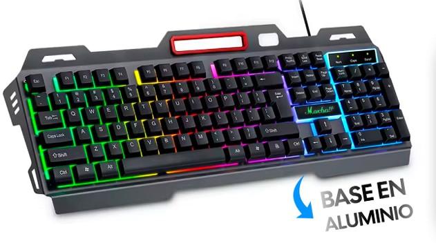 Teclado Gamer RGB X25S Base en Aluminio con Soporte para Celular